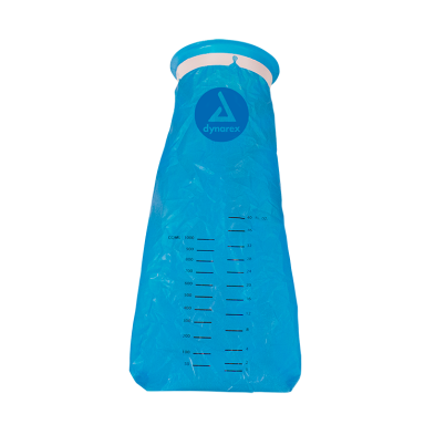 4707 Dynarex® Single-Use Emesis Bags, Blue with Plastic Mouth Ring (144ct)